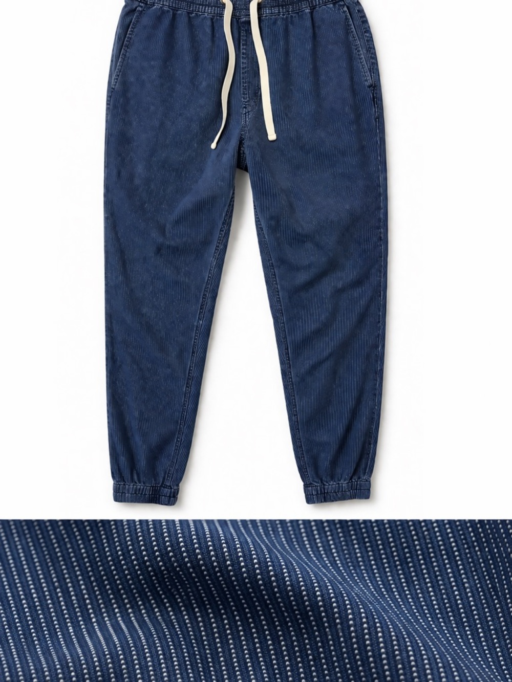 J. Crew Indigo Pinstripe Chambray Jogger Pants (247) - Picture 2 of 10